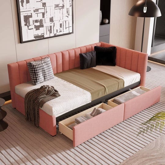 aukfa-upholstered-daybed-with-two-storage-drawers-twin-sofa-bed-daybed-pink-1