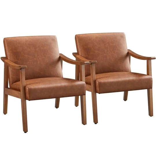 topeakmart-2pcs-mid-century-faux-leather-armchair-accent-chair-with-solid-wood-legs-light-brown1-bro-1