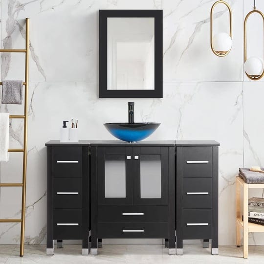 48-bathroom-vanity-with-sink-set-side-cabinet-combo-black-ocean-blue-square-sink-1