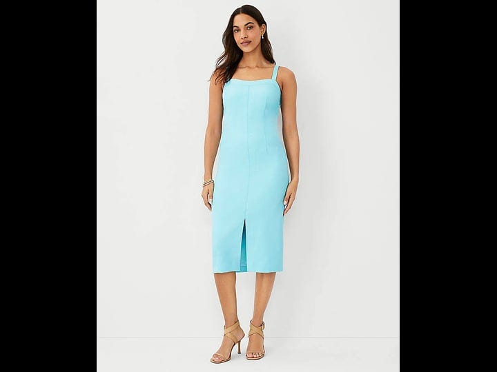 ann-taylor-petite-sweetheart-neck-sheath-dress-size-0-aqua-pop-womens-1