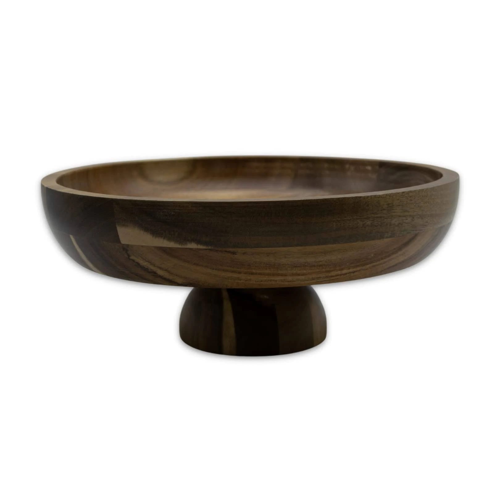 Elegant 12-Inch Acacia Wood Fruit Bowl: Farmhouse Modern Style | Image