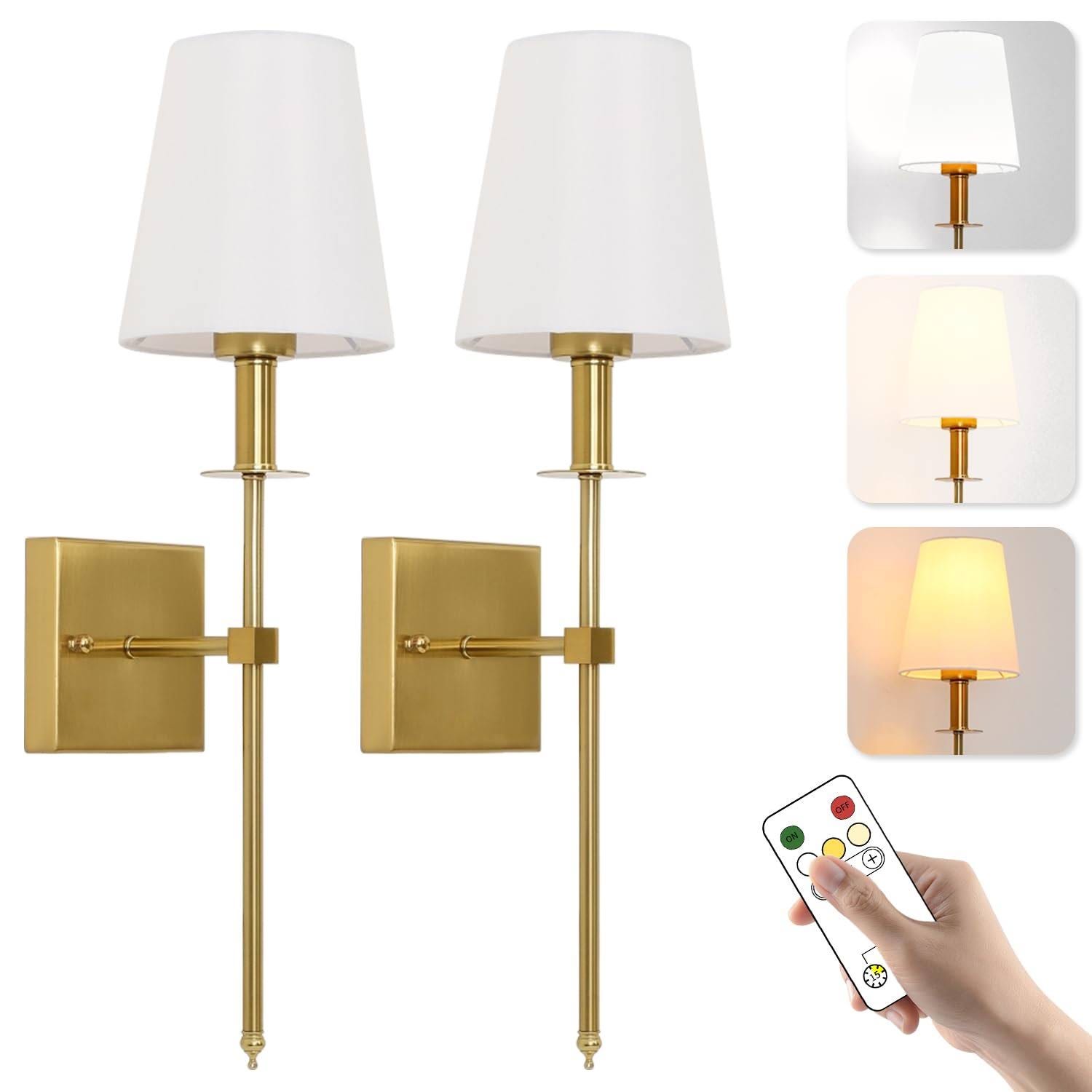 Elegant USB Rechargeable Dimmable Wall Sconces Set | Image