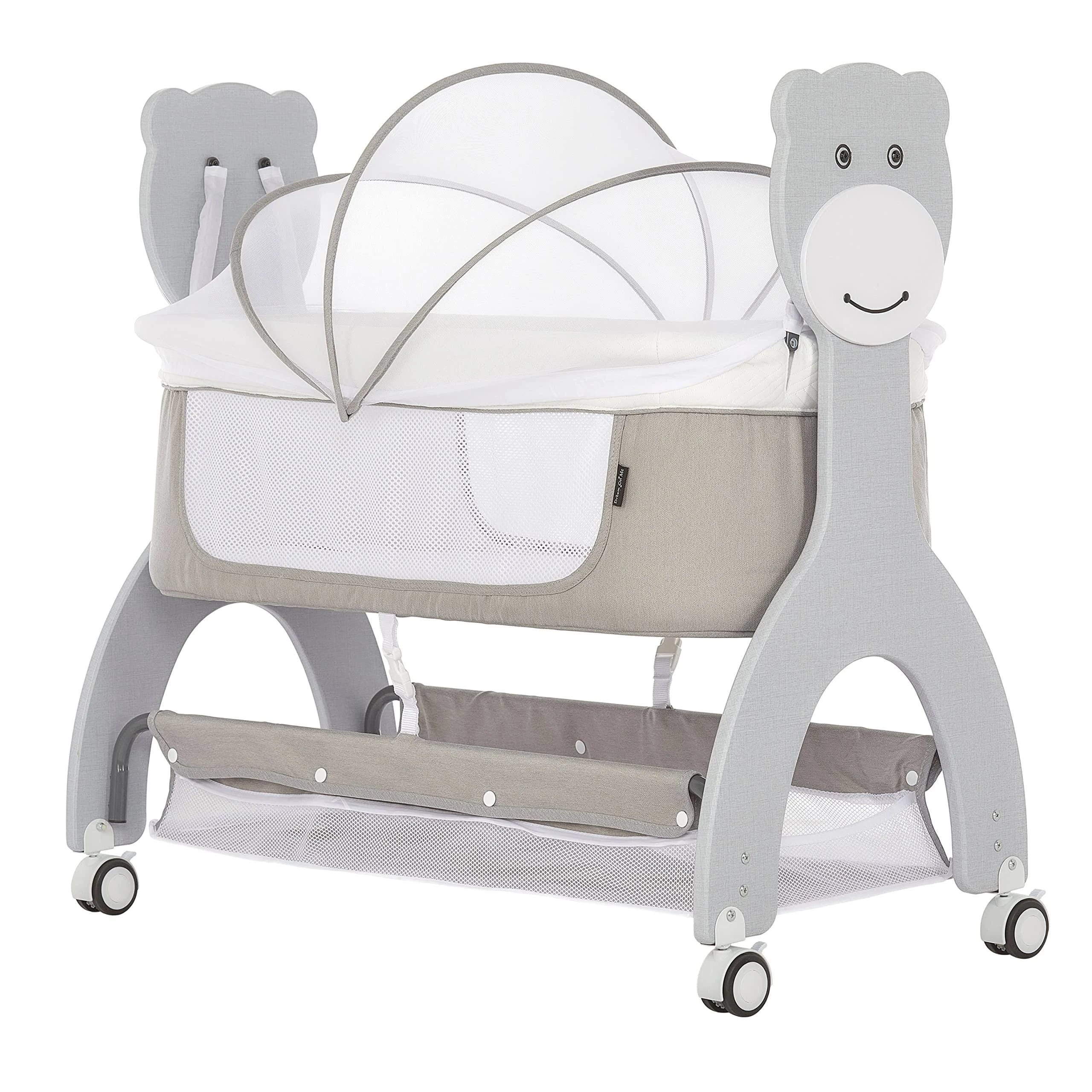 Dream on Me Cub Portable Bassinet in Grey for Easy Travel | Image