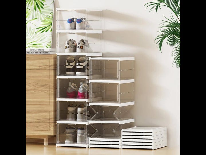 gudemay-clear-stackable-shoe-storage-boxes-no-assembly-required-transparent-shoe-organizer-with-lids-1