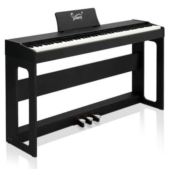 glarry-88-keys-full-weighted-keyboards-digital-piano-with-furniture-stand-black-size-49-4-in-1