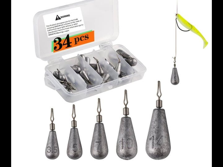 fishing-weights-drop-shot-sinker-rig-kit-34pcs-trokar-with-lead-for-bass-fishing-with-tackle-box-1