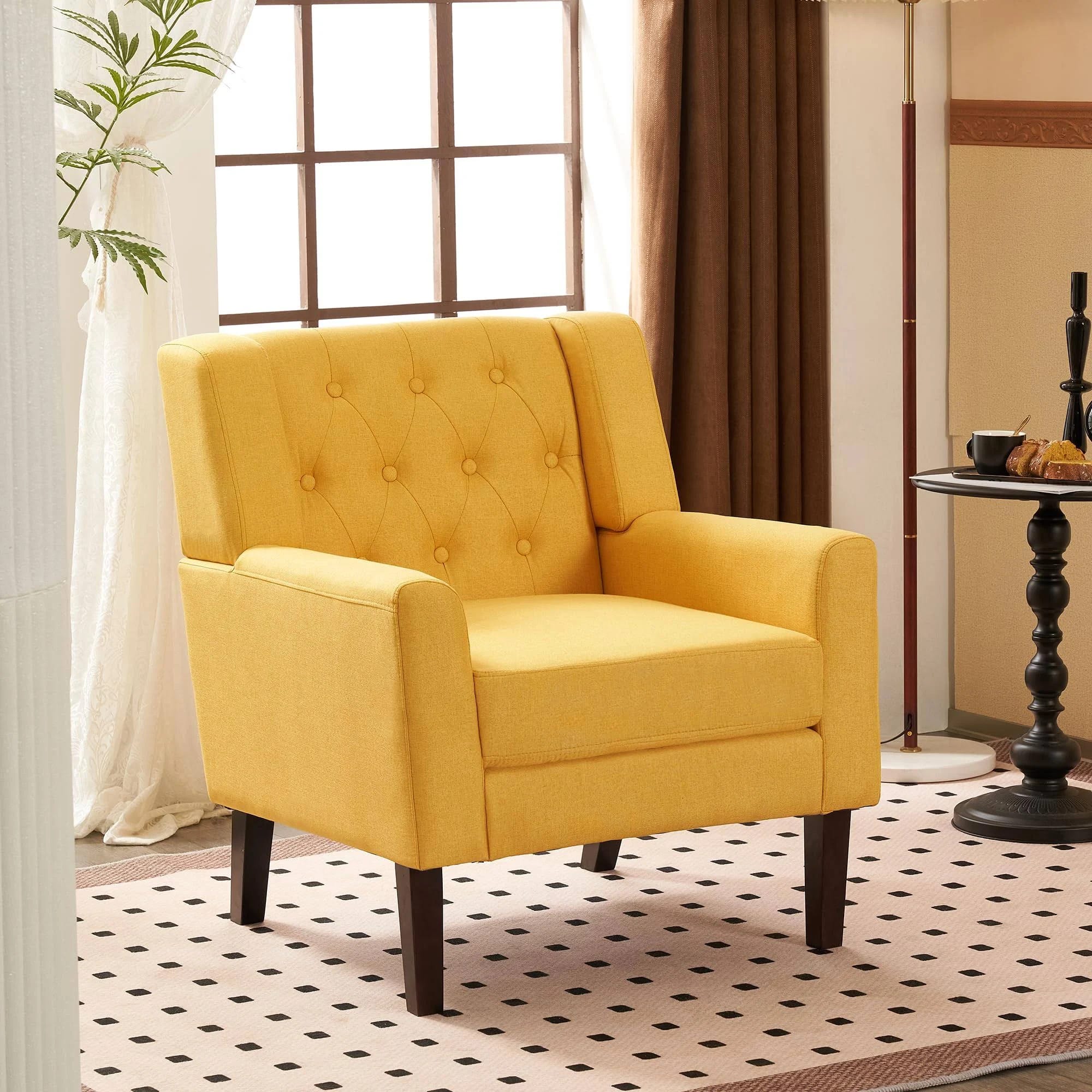 Comfortable Fahomiss Linen Accent Chair for Small Spaces | Image