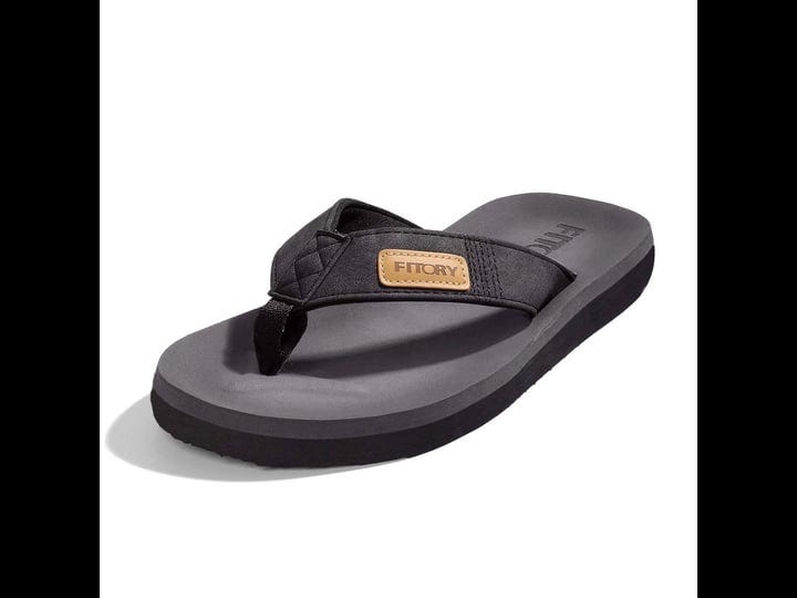 fitory-mens-flip-flops-thongs-sandals-comfort-slippers-for-beach-black-size-12-1