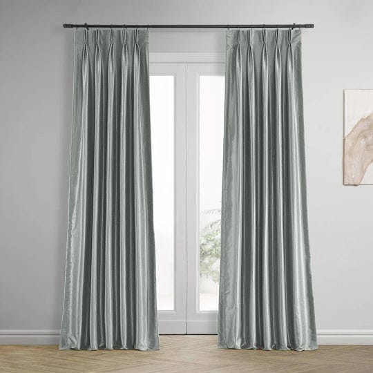 exclusive-fabrics-furnishing-blackout-vintage-textured-faux-dupioni-pleated-curtain-panel-silver-1