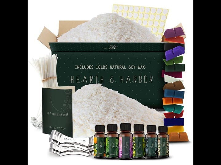 hearth-harbor-soy-candle-making-kit-bulk-supply-kit-128-pieces-candle-wax-for-candle-making-10lbs-na-1