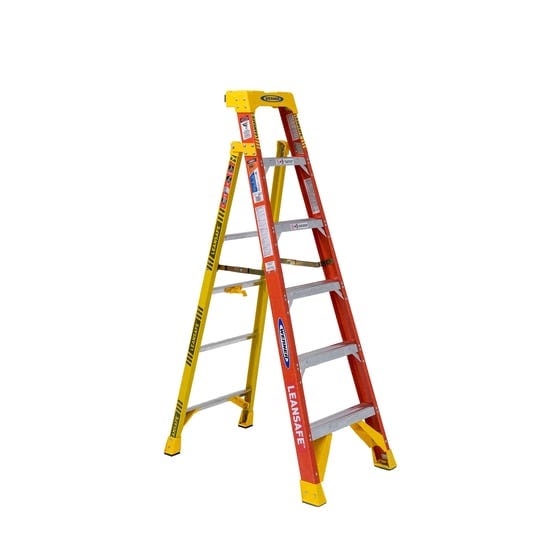 werner-l6206-6-orange-yellow-type-ia-fiberglass-leaning-ladder-1