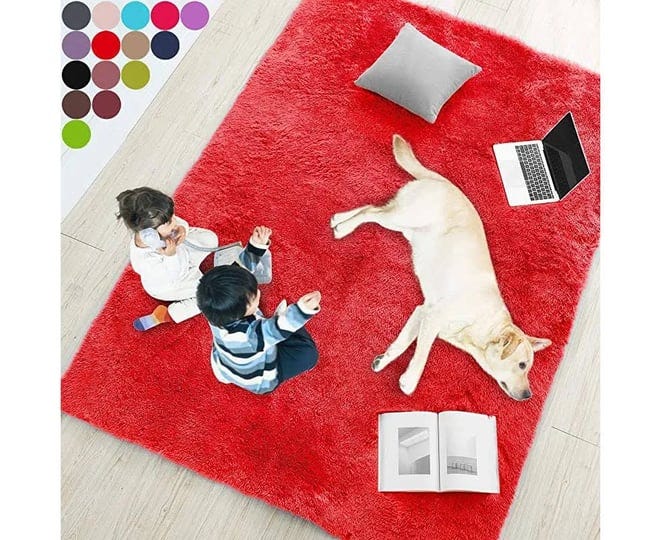 amdrebio-red-rug-for-bedroom4x6fluffy-shag-rug-for-living-roomfurry-carpet-for-kids-roomshaggy-throw-1