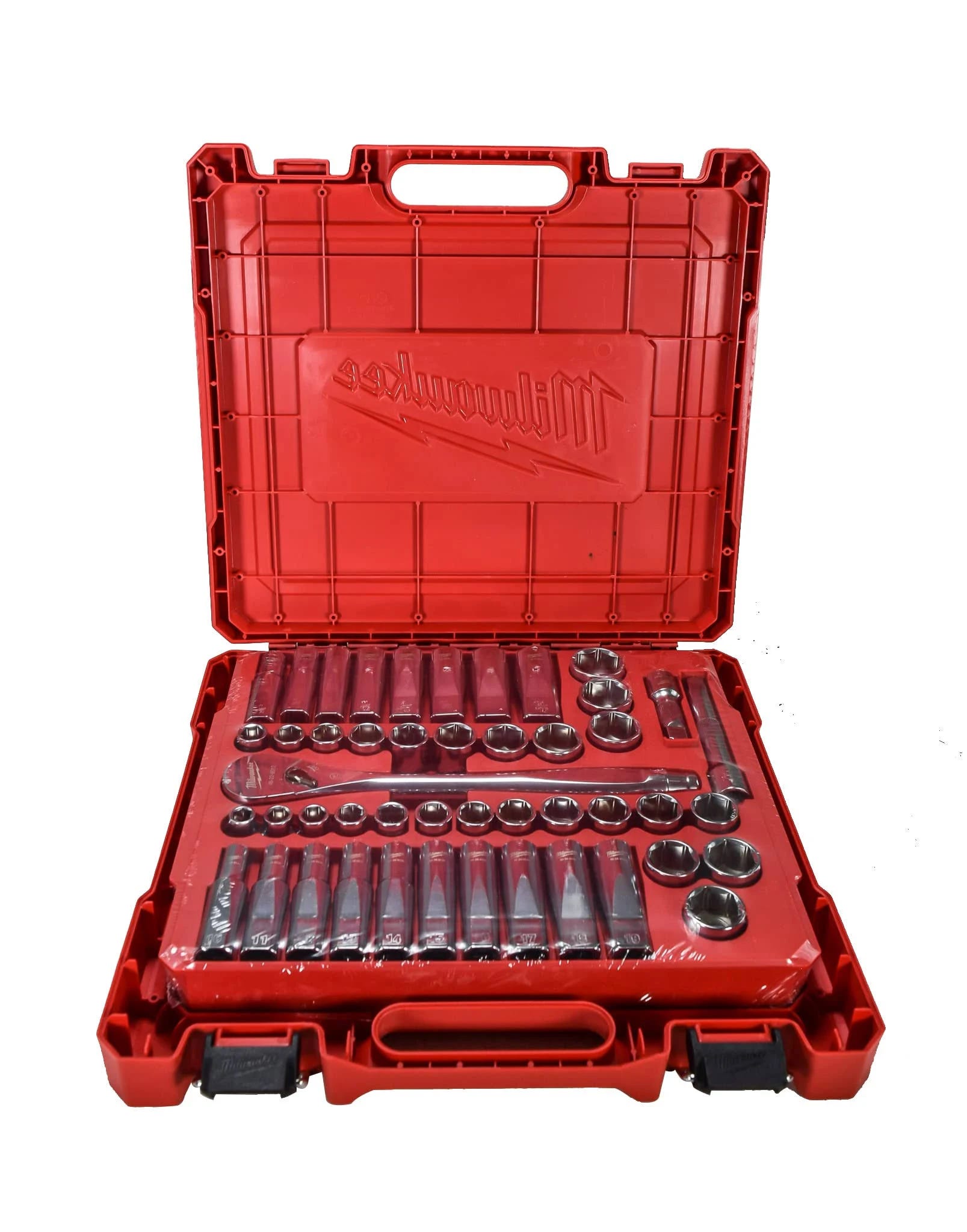 Milwaukee 48-22-9010 1/2 in. Drive SAE/Metric Ratchet and Socket Tool Set (47-Piece) | Image