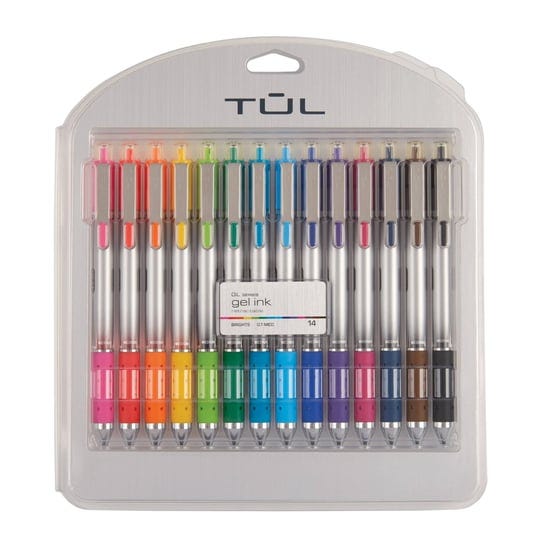tul-retractable-gel-pens-bullet-point-0-7-mm-gray-barrel-assorted-standard-bright-ink-colors-pack-of-1