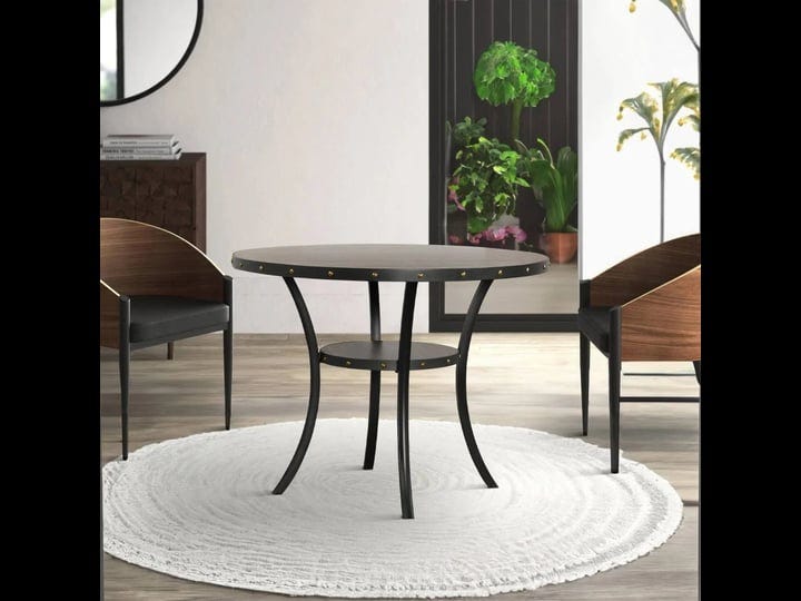 benjara-48-in-round-wood-counter-height-table-with-flared-legs-gray-1