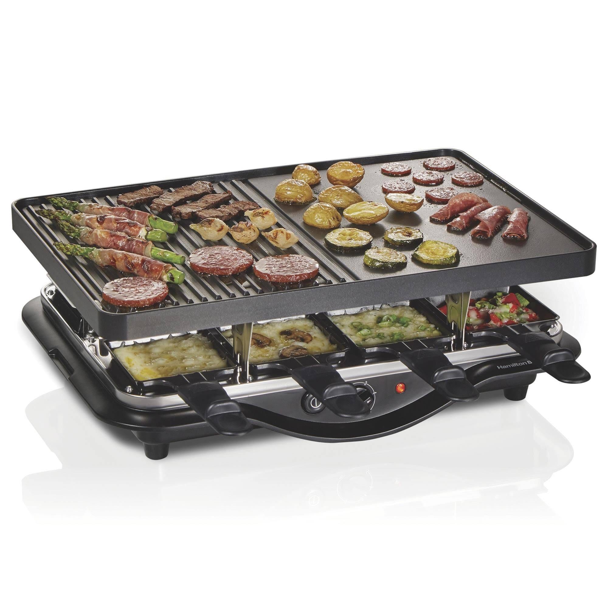 Portable Raclette Grill with 8 Individual Warming Trays | Image