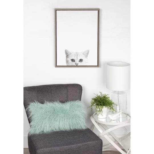 designovation-sylvie-kitty-framed-canvas-wall-art-gray-1
