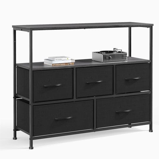 5-drawer-dresser-with-metal-frame-black-1