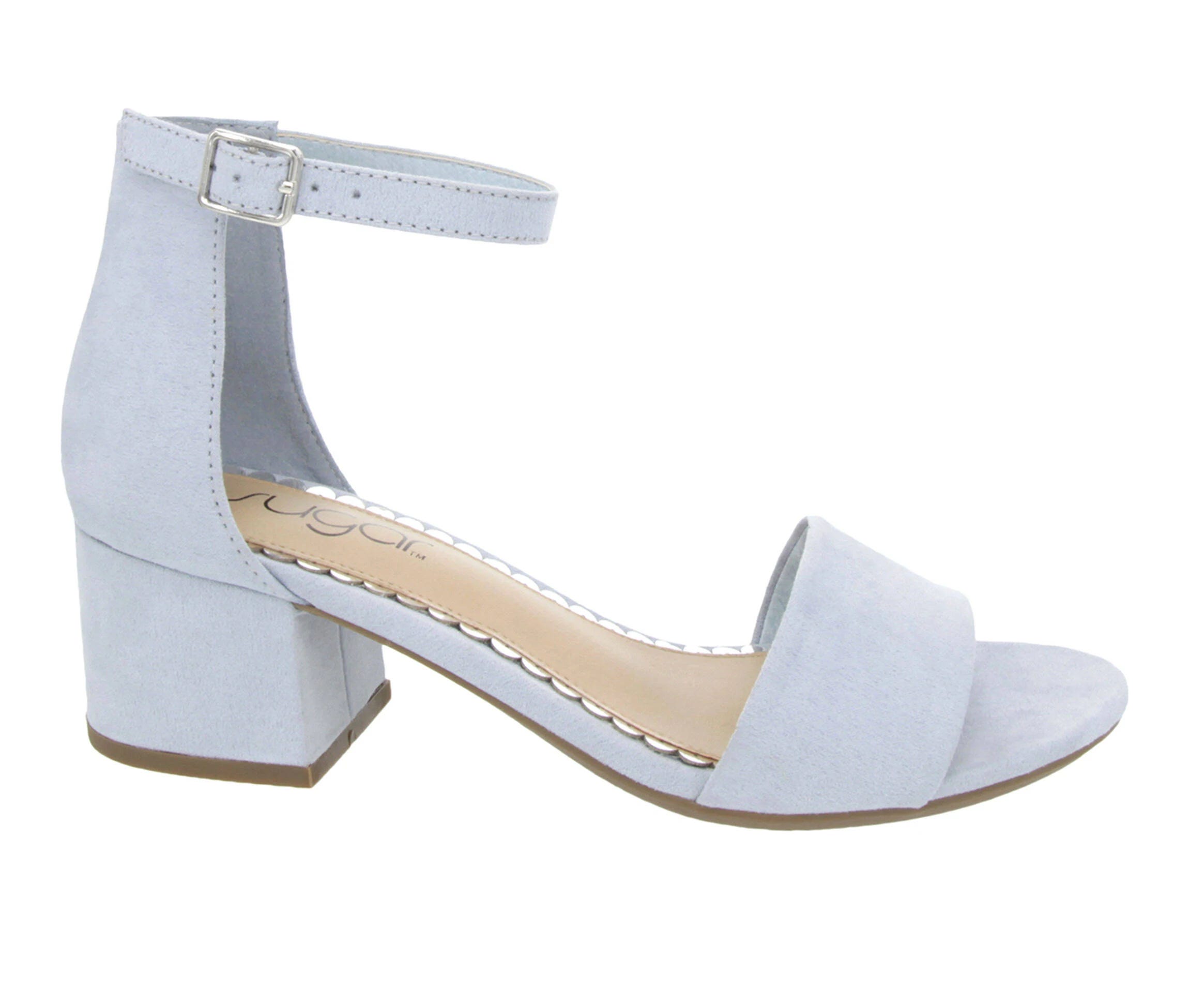 Sweet and Stylish Blue Buckle Low Heel Sandals | Image