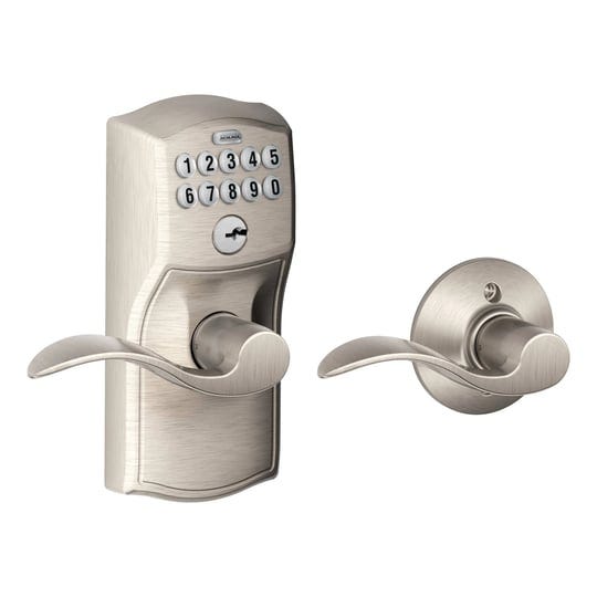 schlage-camelot-keypad-entry-with-auto-lock-door-satin-nickel-accent-lever-1