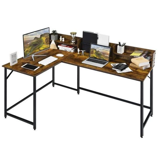 5-5-inch-l-shaped-computer-desk-with-bookshelf-rustic-brown-color-rustic-bro-1