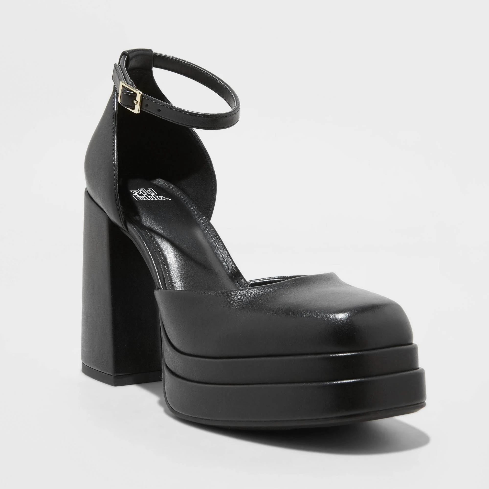 Comfortable Bianca Platform Pumps by Wild Fable in Black | Image