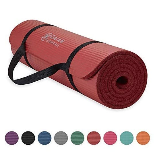 gaiam-essentials-thick-yoga-mat-fitness-exercise-mat-with-easy-cinch-yoga-mat-carrier-strap-red-72-i-1