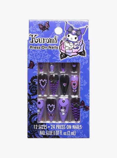 hot-topic-kuromi-purple-heart-faux-nail-set-1