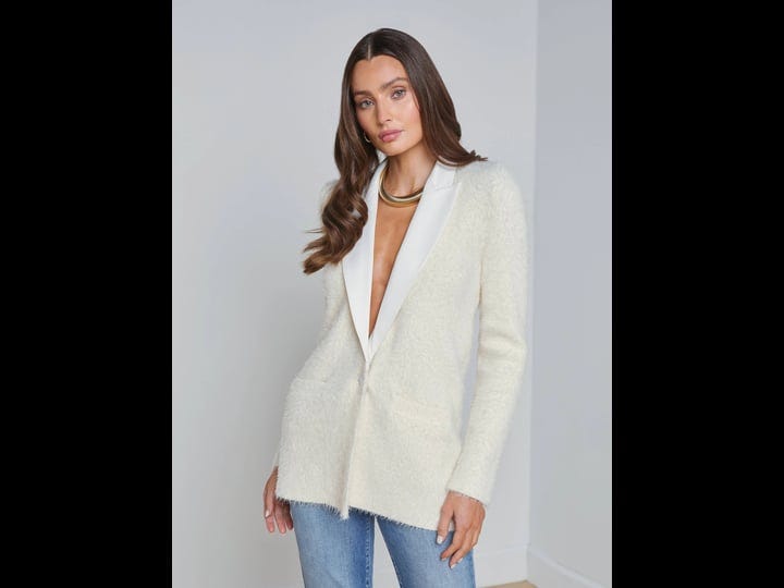 lagence-womens-baileigh-boucl--blazer-ivory-size-xxl-1