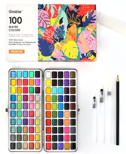 grabie-watercolor-paint-set-100-colors-painting-with-water-brush-pens-and-drawing-pencil-great-for-k-1