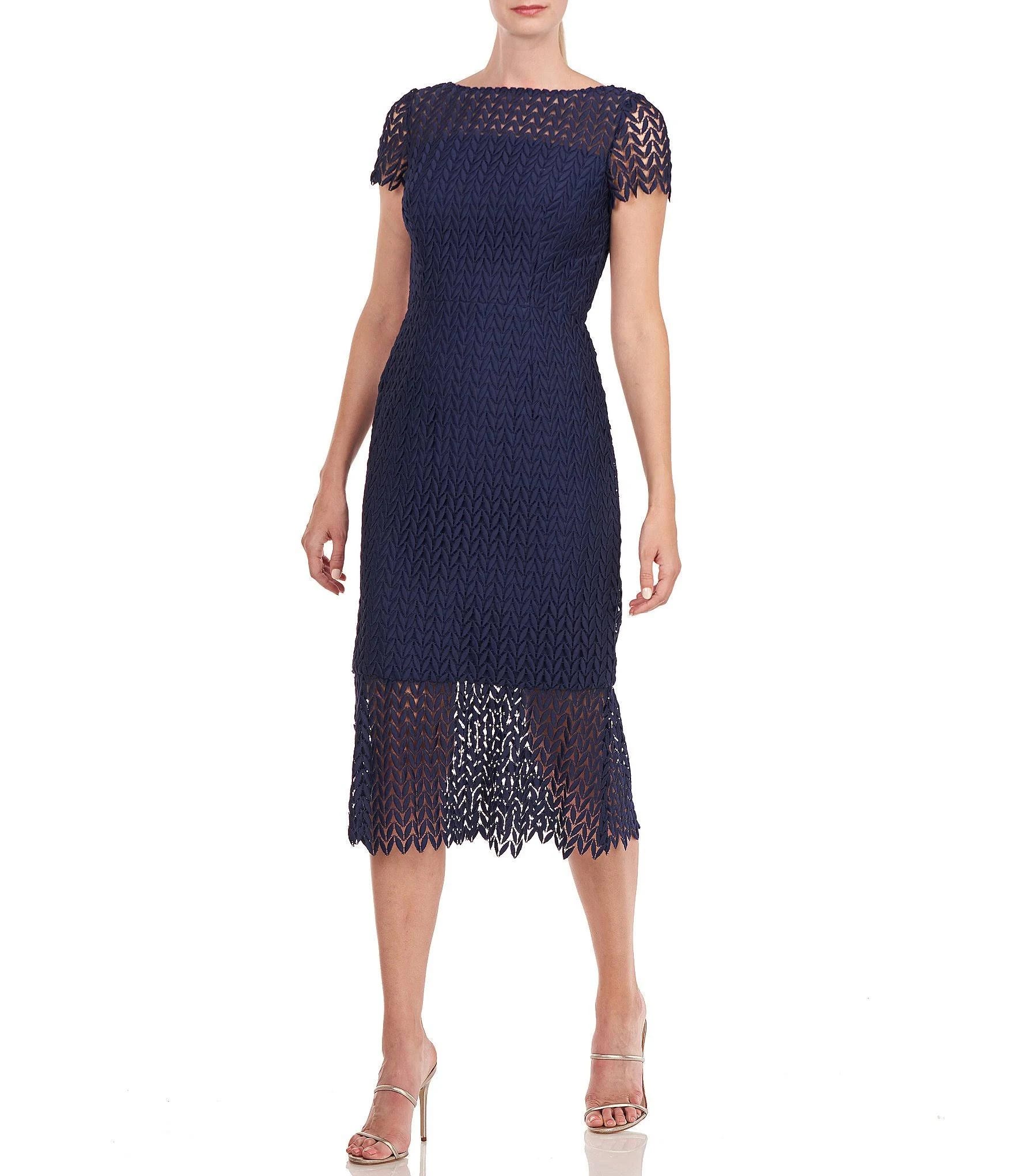 Kay Unger's Lace Sheath Dress - Midi Maternity Fit (Size 12) | Image