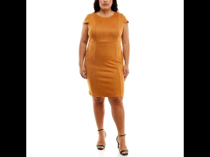 nina-leonard-jewel-neck-cap-sleeve-dress-in-butterscotch-at-nordstrom-rack-size-medium-1