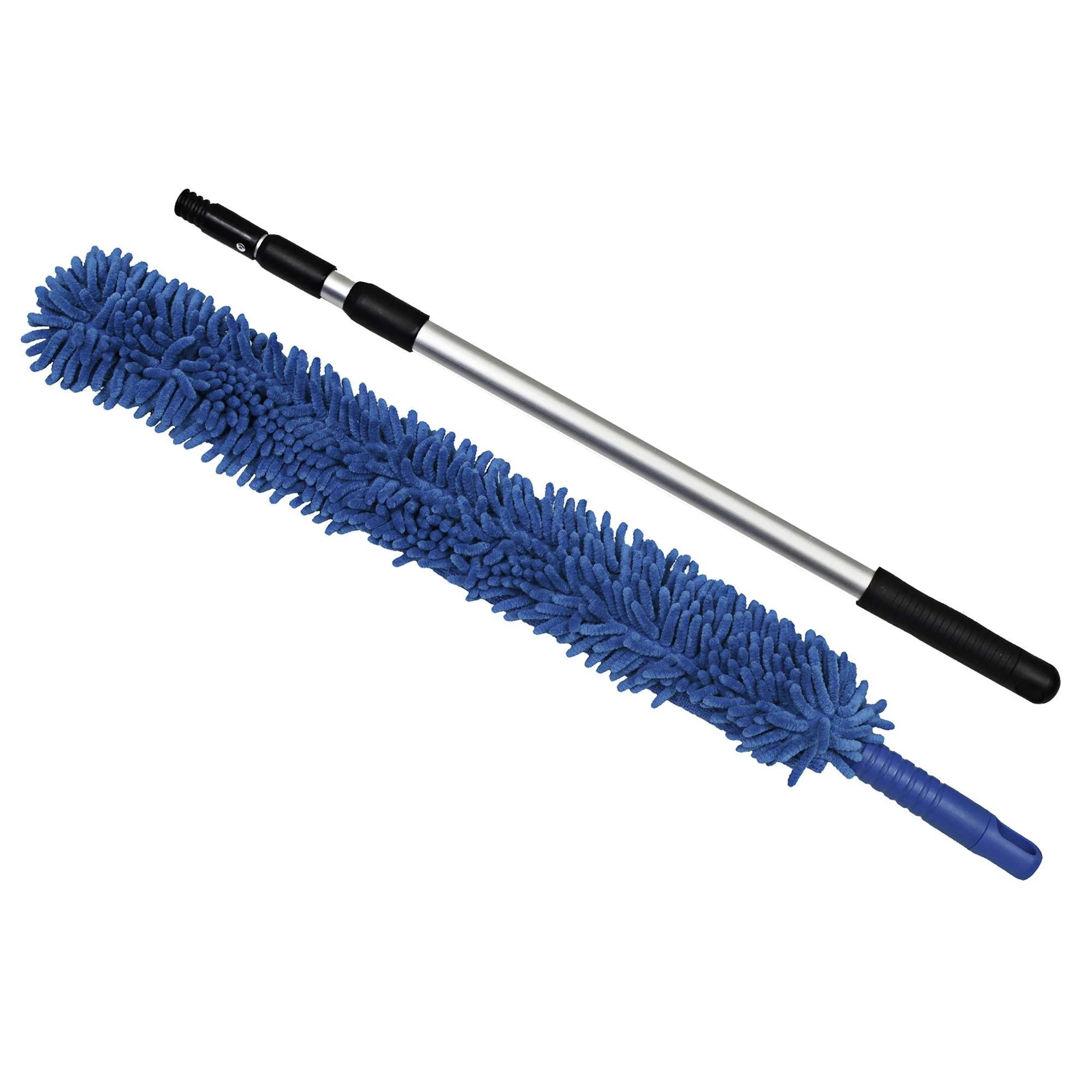 Chenille and Terry Microfiber Flex Duster with Telescopic Pole - Effortless Cleaning | Image