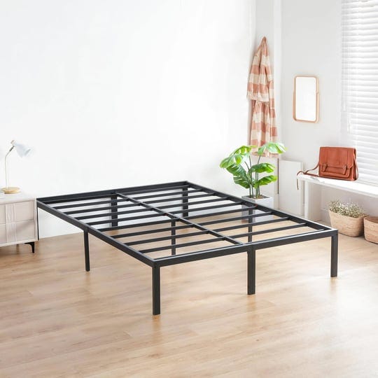 olee-sleep-14-inch-heavy-duty-steel-slat-non-slip-support-bed-frame-queen-1