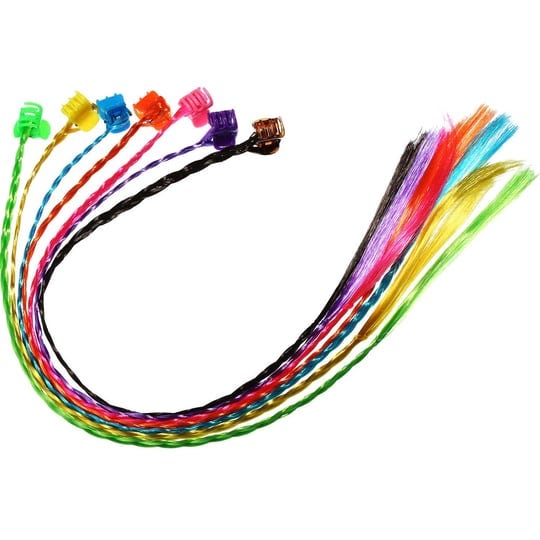bememo-21-pieces-nylon-braided-hair-neon-hair-braid-extensions-attachments-with-neon-clip-snaps-for--1