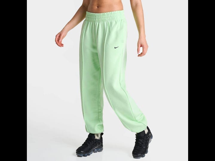nike-womens-sportswear-swoosh-loose-fleece-jogger-pants-in-green-vapor-green-size-small-cotton-polye-1