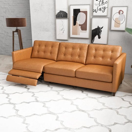 lewis-leather-electric-left-facing-reclining-sofa-tan-1