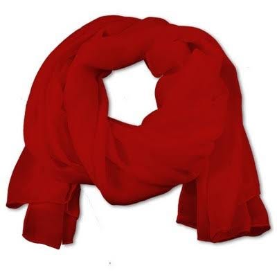 Versatile Red Chiffon Shawl Wrap for Formal Events | Image