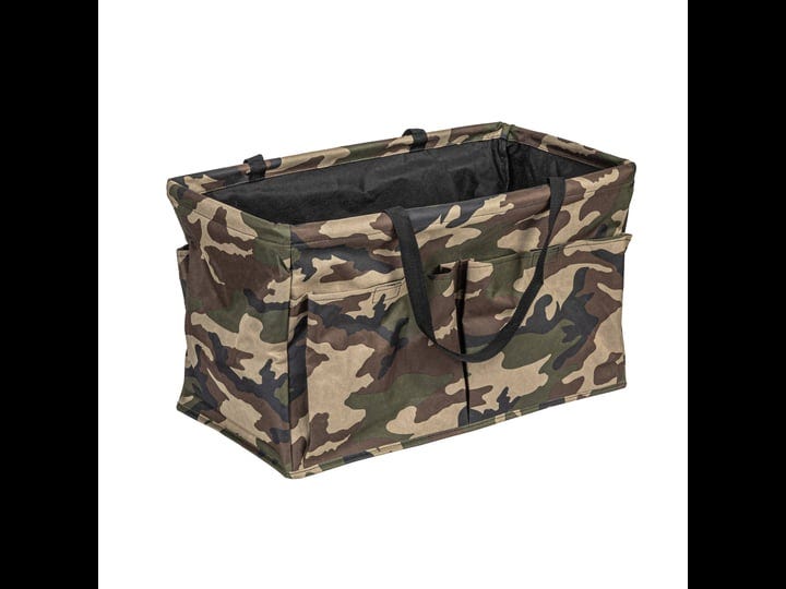 household-essentials-camo-canvas-with-vinyl-lining-tote-bag-with-4-pockets-and-handles-green-1