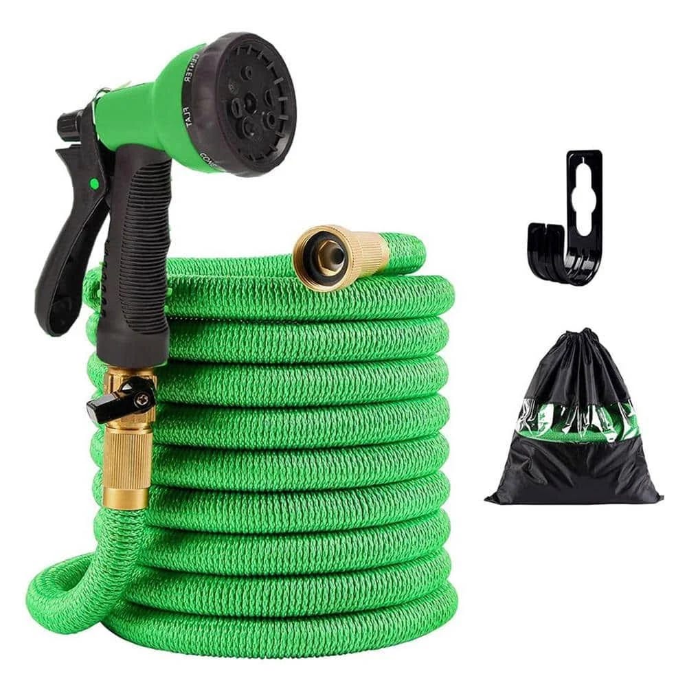 Lightweight Hybrid 3/4 in. Expandable Garden Hose with 10-Pattern Nozzle Sprayer | Image