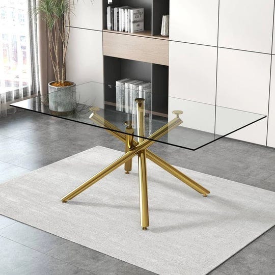 large-modern-rectangular-clear-glass-dining-table-71-in-golden-cross-legs-table-base-type-dining-tab-1