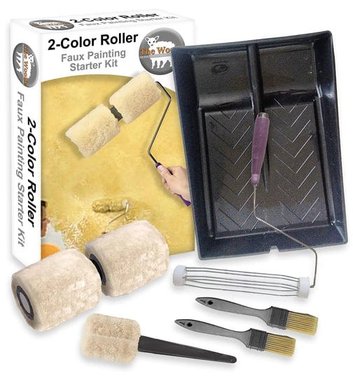 the-woolie-dual-2-color-split-roller-starter-kit-faux-finish-sheepskin-roller-1