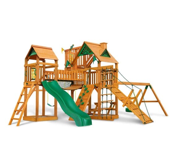 gorilla-playsets-pioneer-peak-treehouse-swing-set-with-fort-add-on-1