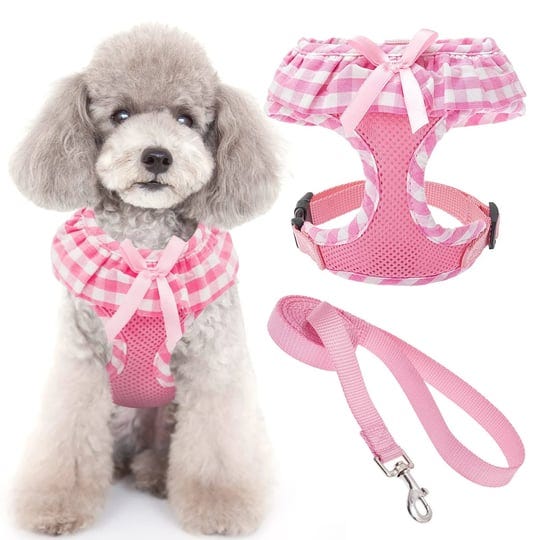 expawlorer-soft-mesh-dog-vest-harness-checkered-frills-fashion-pet-harness-for-small-dog-cat-1