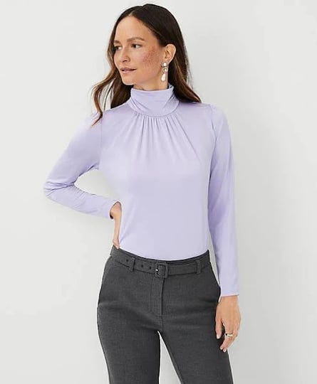 ann-taylor-shimmer-shirred-turtleneck-top-size-xl-twilight-lavender-womens-1