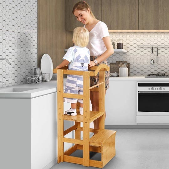 ipow-learning-stool-toddler-tower-adjustable-height-kids-step-stool-bamboo-kitchen-bathroom-counter--1