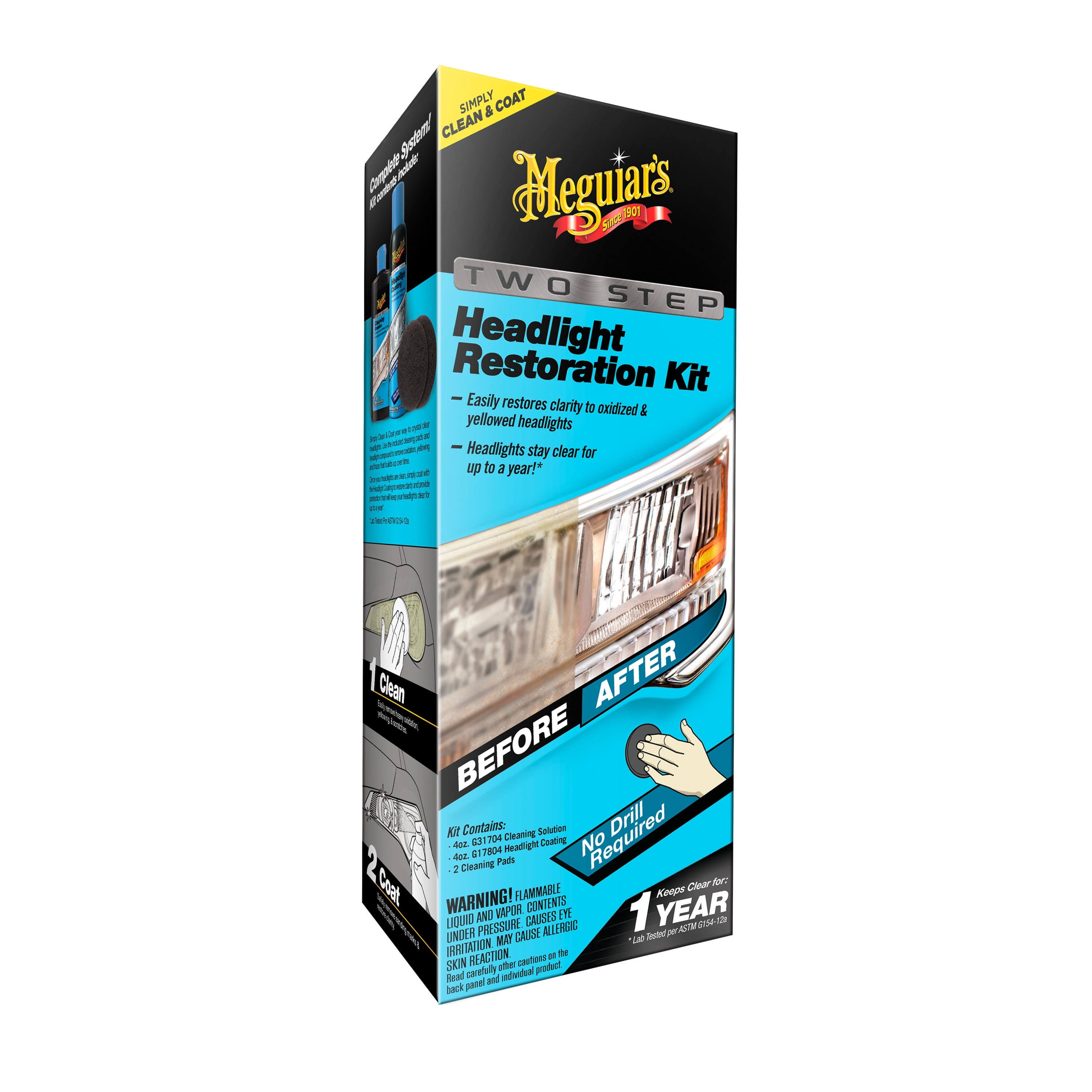Meguiar's Two-Step Headlight Restoration Kit for Crystal-Clear Finish | Image