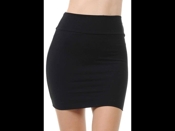 trendy-street-basic-double-layer-cotton-simple-stretchy-tube-pencil-mini-skirt-large-black-1