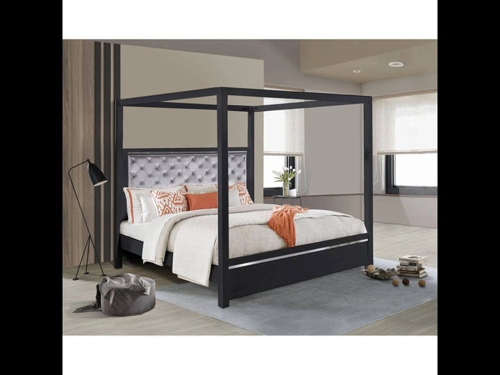 canopy-glam-bedframe-with-tufted-headboard-led-lights-queen-1