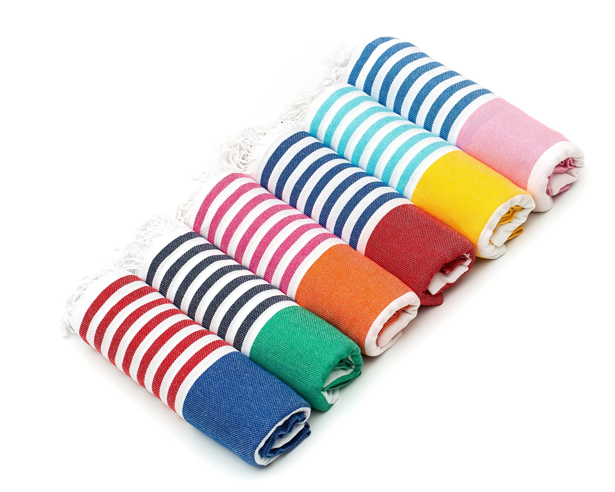 Havluland 4-Pack Cabana Stripe Quick Dry Beach/Pool Towels | Image